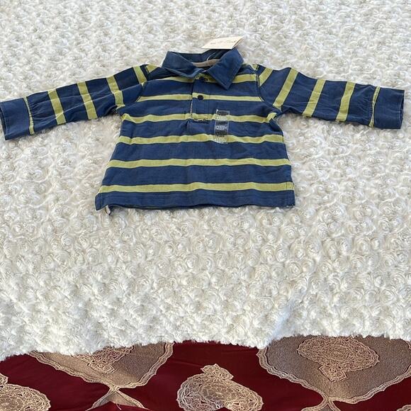 Grain De Blé Baby Boy’s Long Sleeve  T-Shirt  Blue Green Size 12m - Picture 5 of 10